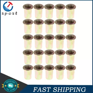 CIRCLE- 100 Pack M6 Metric Carbon Steel Rivet Nut Flat Head Threaded Insert Nutsert