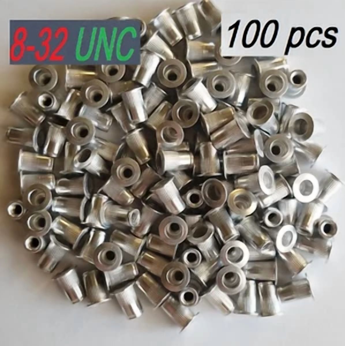 CIRCLE- 100 Pcs 8-32 Aluminum Flange Nutserts Rivet Nut Rivnut Nutsert