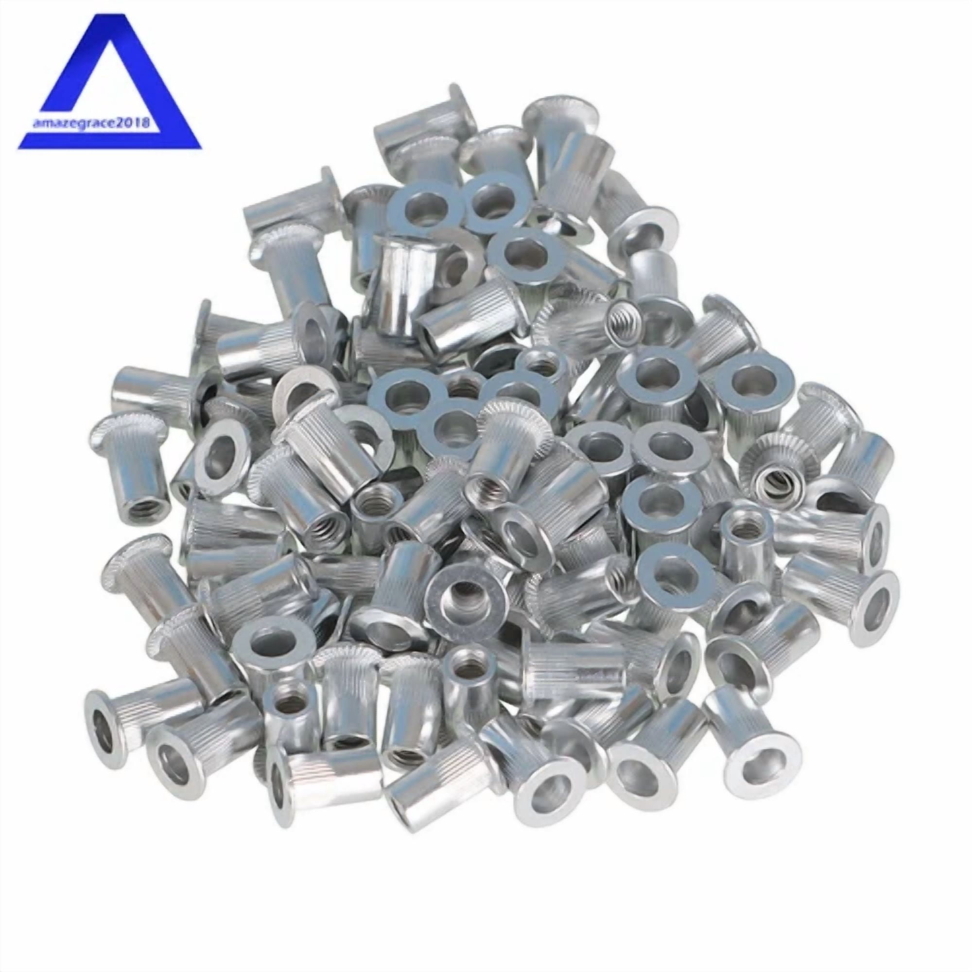 CIRCLE- 100 Pcs 8-32 Aluminum Flange Nutserts Rivet Nut Rivnut Nutsert