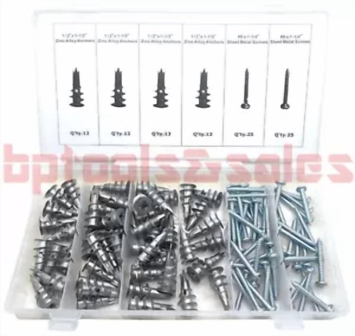 CIRCLE- 100Pc Metal Drywall Anchors Assortment Self Drilling Anchors With Screw Kit
