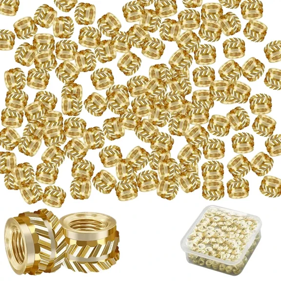 CIRCLE- 100Pcs M3 Threaded Insert, Heat Set Inserts Brass Nuts