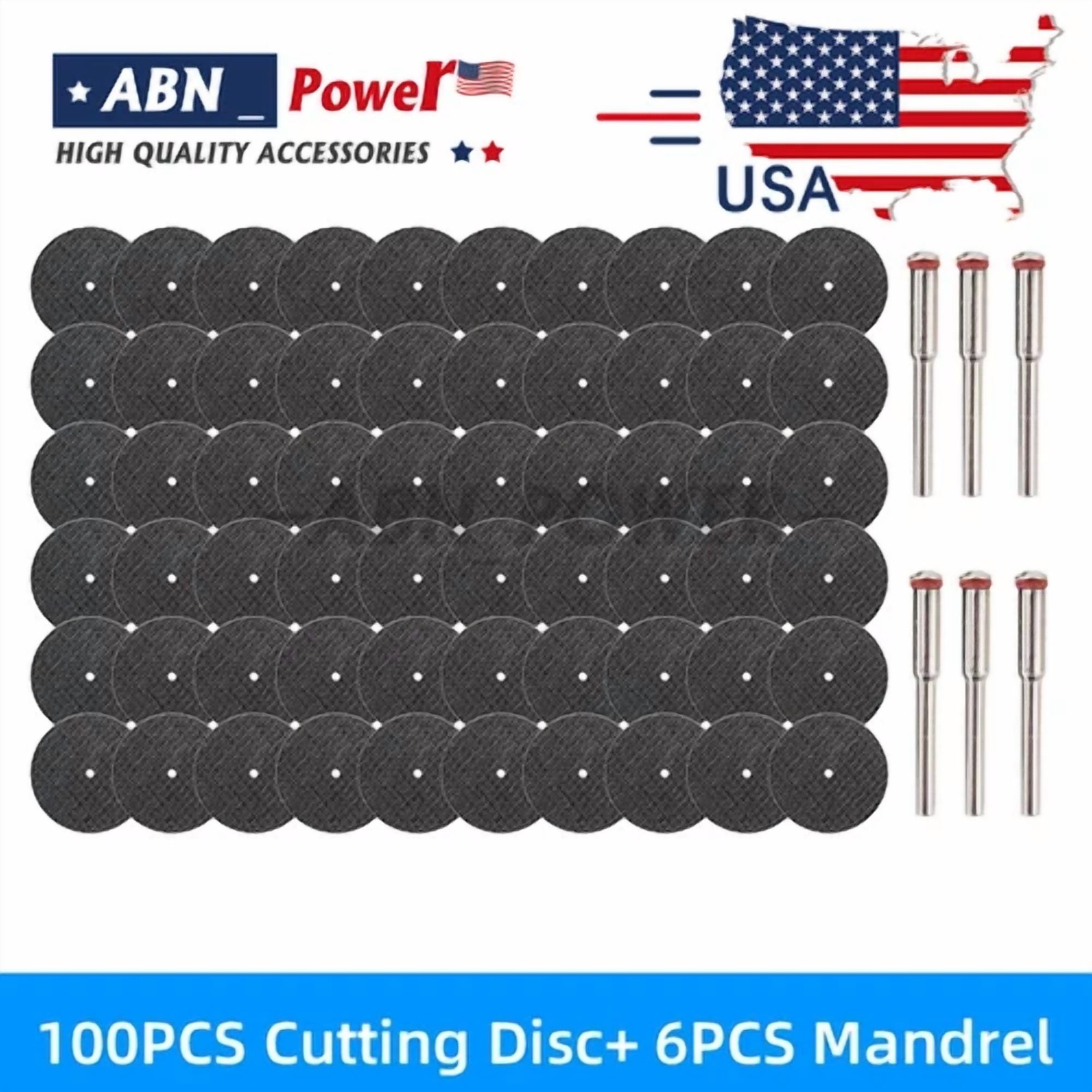 CIRCLE- 106 Fiberglass Metal Cut Off Wheel Rotary Disc W/6Pcs 1/8" Mandrel For Dremel