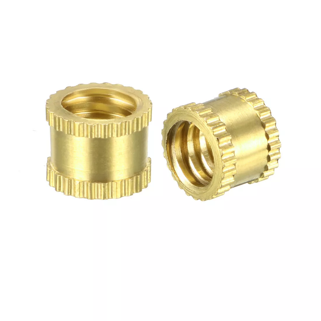 CIRCLE- 10Pcs 1/4"-20 6Mm X 8Mm Brass Knurled Threaded Insert Embedment Nuts
