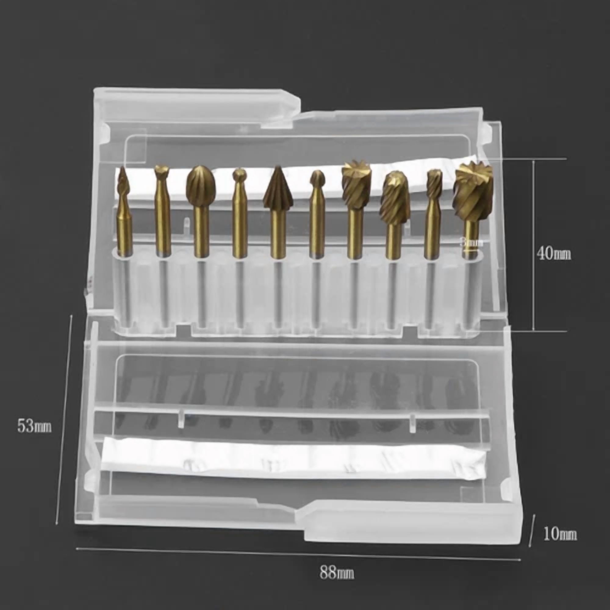 CIRCLE- 10X Tungsten Carbide Rotary Burr Set Grinder Bit 1/8" Shank Dremel Rotary Tool /