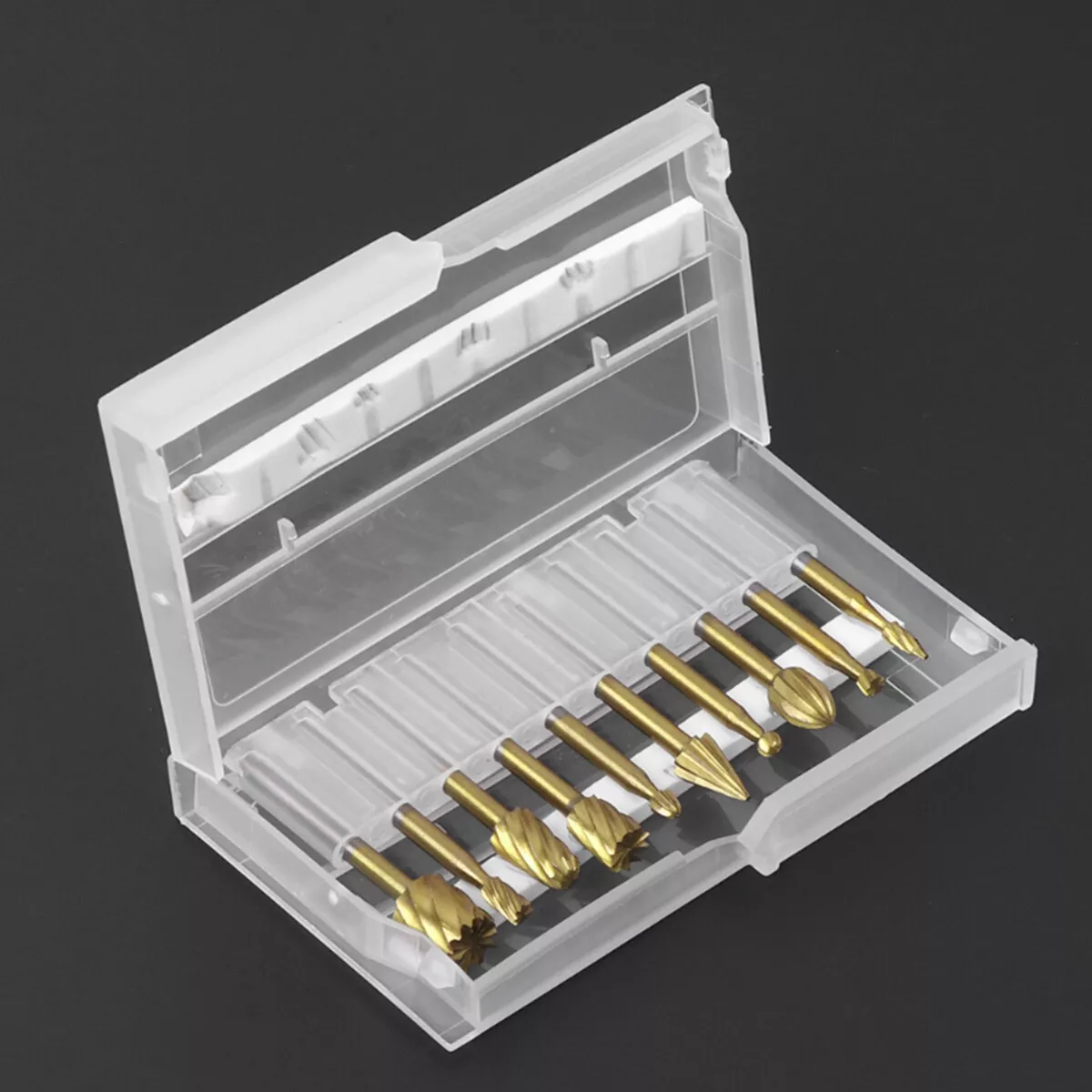 CIRCLE- 10X Tungsten Carbide Rotary Burr Set Grinder Bit 1/8" Shank Dremel Rotary Tool.