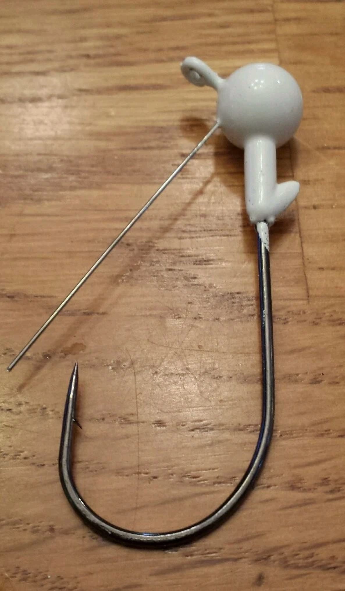 CIRCLE- 12 - 1/4Oz 3/0 Painted Weedless Jigheads Flateye Grub Head Swimbait Umbrella Rig