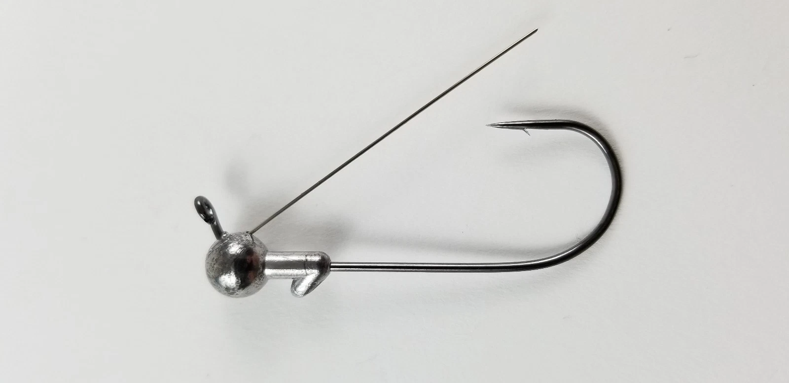 CIRCLE- 12 Pack 1/8Oz 3/0 Weedless Jighead Wire Flat Eye Grub Head Swimbait Umbrella Rig