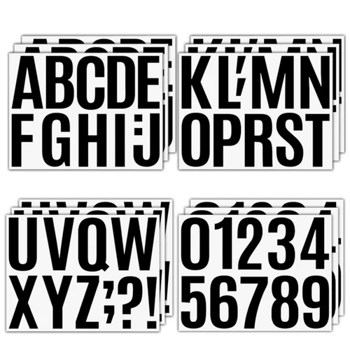 CIRCLE- 12Sheets Large Self Adhesive Vinyl Letters Numbers Kit, 4 Inch Mailbox Numbers