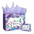 thumbnail image 1 of CIRCLE- 13" Large Mermaid Happy Birthday Gift Bag With Handle, Tissue Paper And Card, 1 of 5
