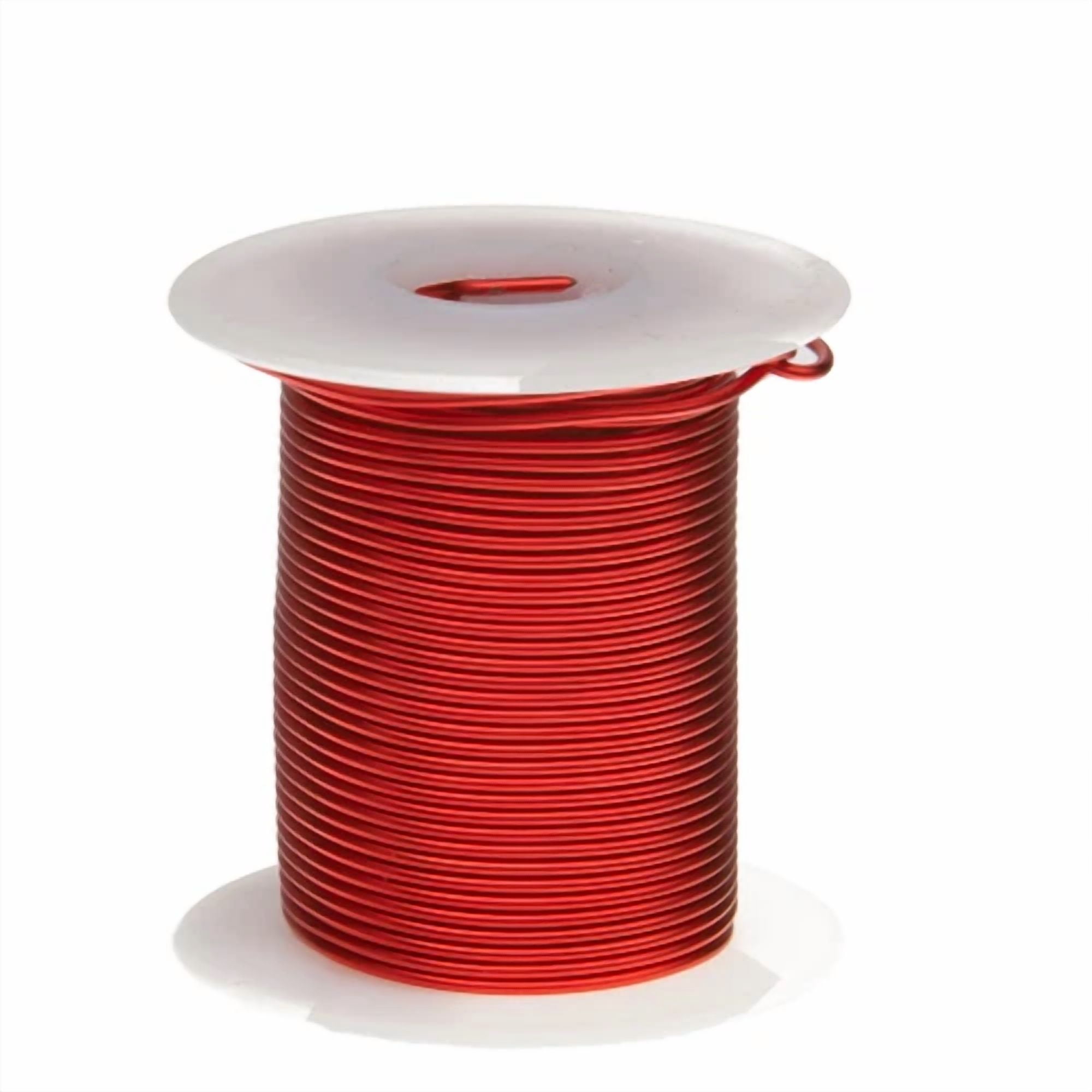 CIRCLE- 16 Awg Gauge Enameled Copper Magnet Wire 2 Oz 16' Length 0.0520 155C Red