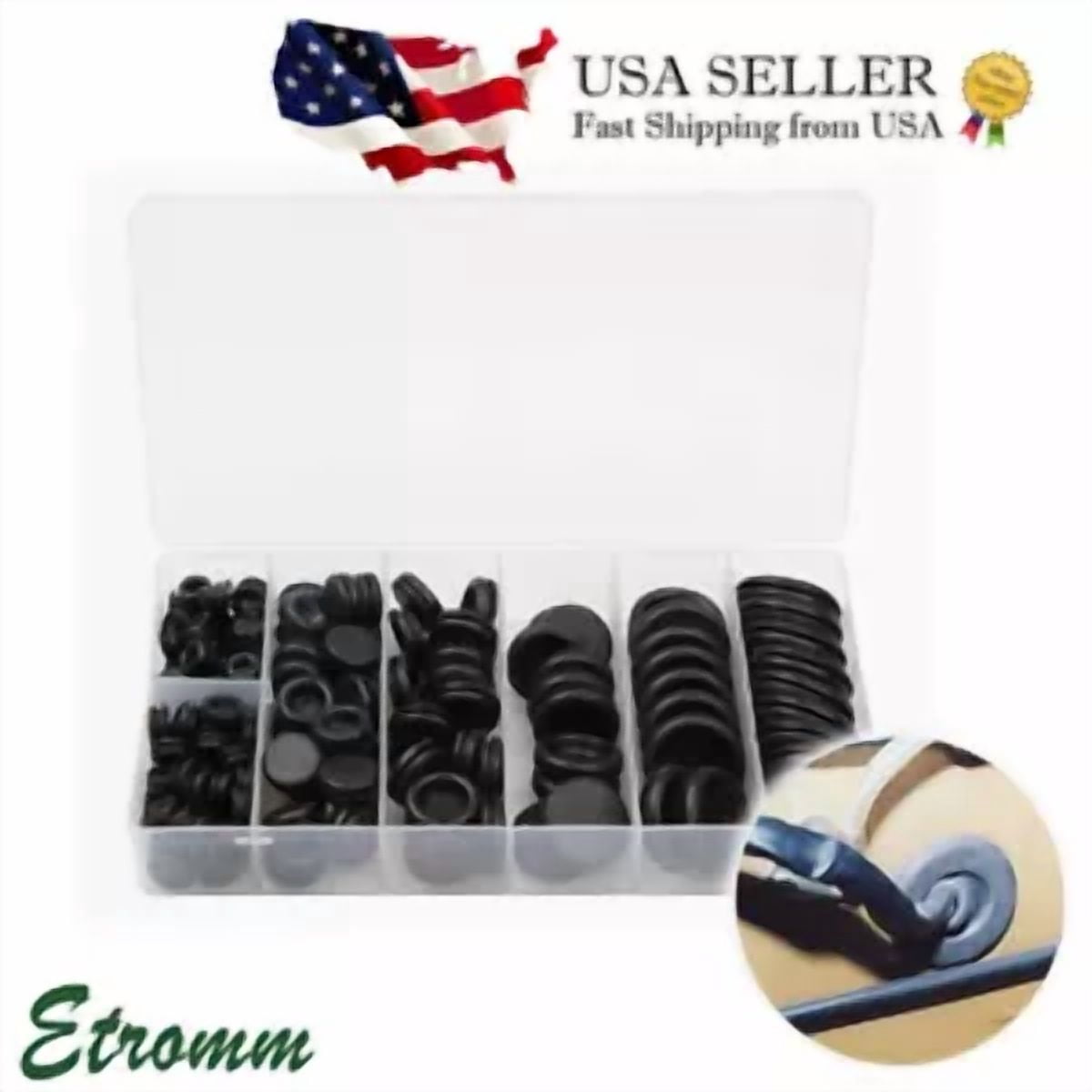 CIRCLE- 170Pcs Rubber Grommet Electrical Wiring Gasket Assortment Firewall Hole Plug Kit