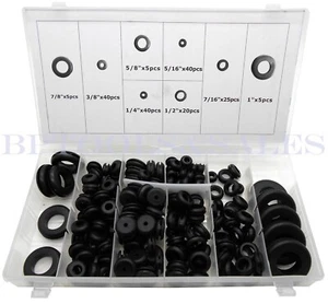 CIRCLE- 180Pc. Rubber Grommet Assortment Set Rubber Tool Plug Kit Shop, Czga180