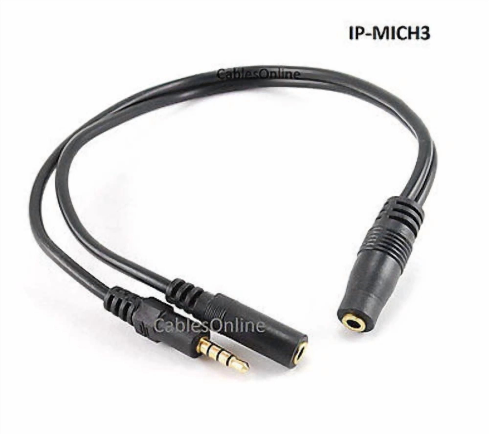 CIRCLE- 1Ft Audio/Voice Record To Ipad/Smartphone 3.5Mm Trrs Male To Trs/Ts Female Cable