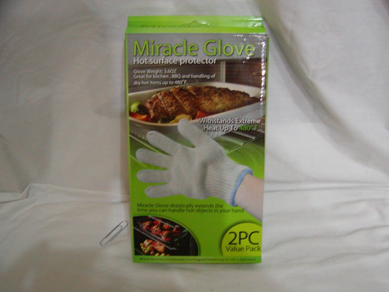 CIRCLE- (2) New Miracle Glove Oven Mitts (1 X 2Pk) Hot Surface Bakeware 480°