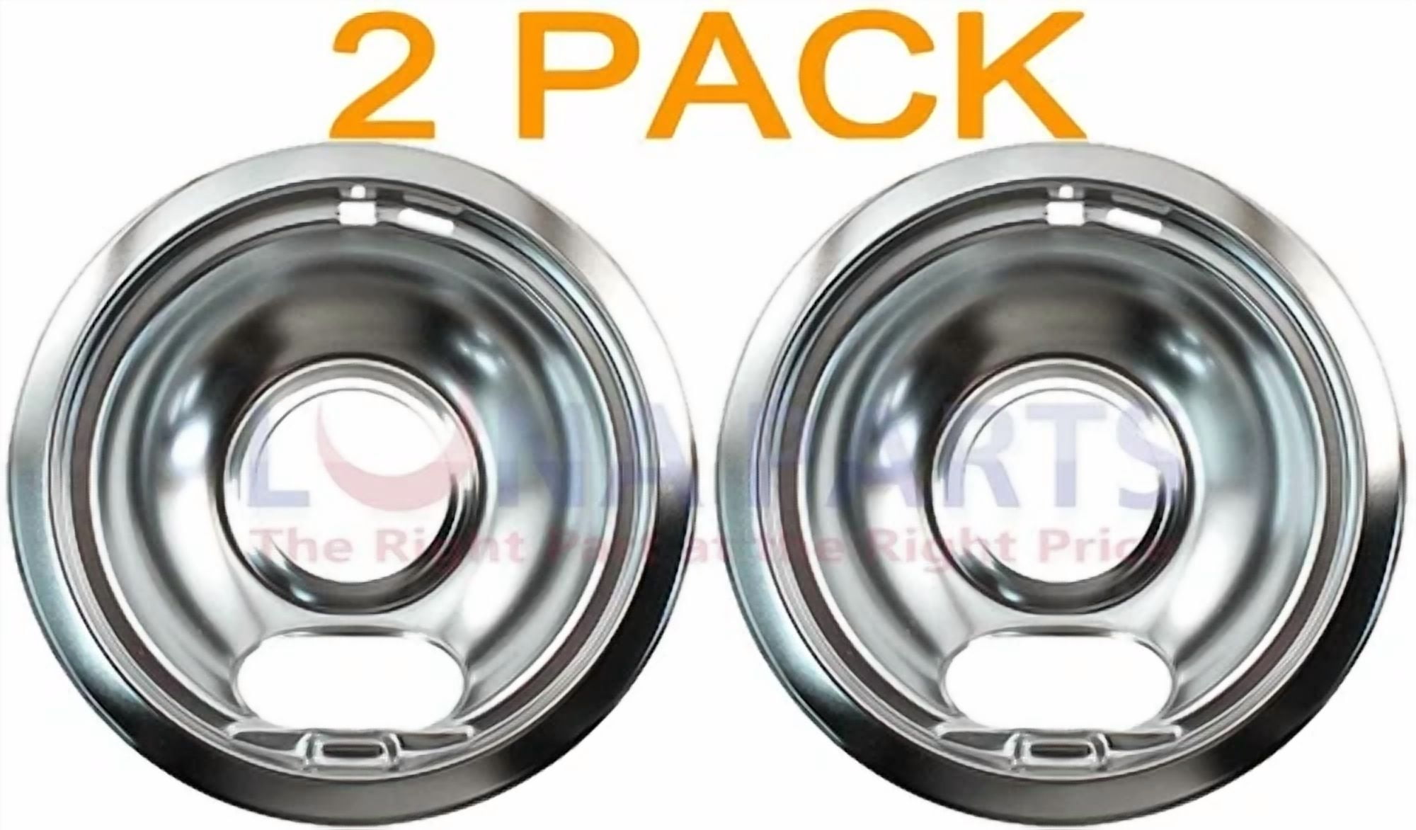 CIRCLE- 2 Pack Stove Range Cooktop 6 Burner Chrome Drip Pan Bowl Dbpa001