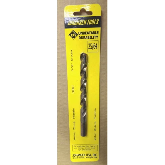 CIRCLE- 2 Pc 25/64In Jobbers Drill Bits Cobalt Drills Split Point Tip Reduced Shank 2Pcs