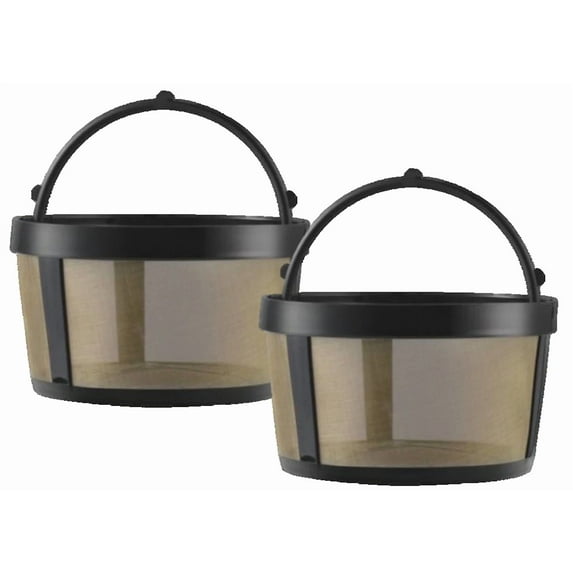 CIRCLE- (2) Replacement Goldtone Reusable 4 Cup Basket Coffee Filter, Mr. Coffee Makers