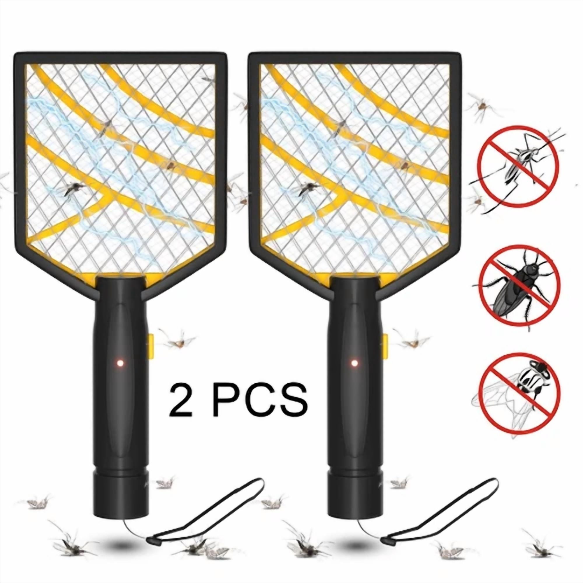 CIRCLE- 2 X Mini Electronic Handheld Racket Qmosquito Insect Swatter Fly Killer Dc Power