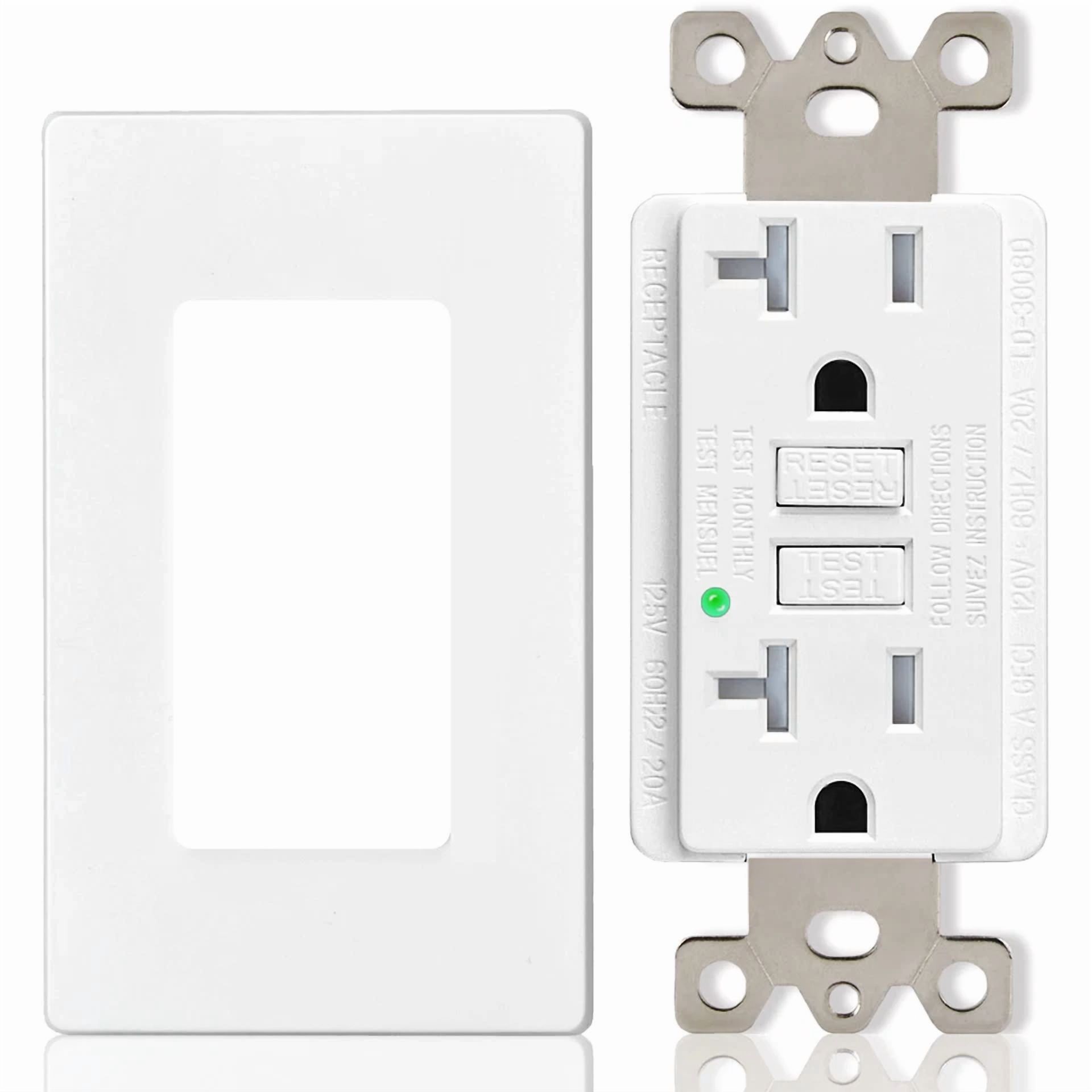 CIRCLE- 20 Amp Gfi Outlet Duplex Receptacle Ground Fault Circuit Interrupter Tr Wr Etl