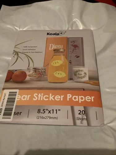 CIRCLE- 20 Koala Clear Sticker Paper For Laser Printable Vinyl Waterproof Transparent M3