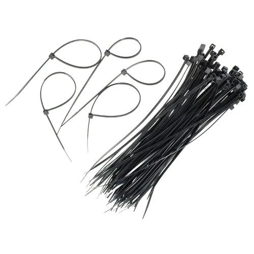 CIRCLE- 200 Pack) 4" Inch Nylon Zip Cable Ties Wire Tie Wraps 20 Lbs Black Uv Resistant