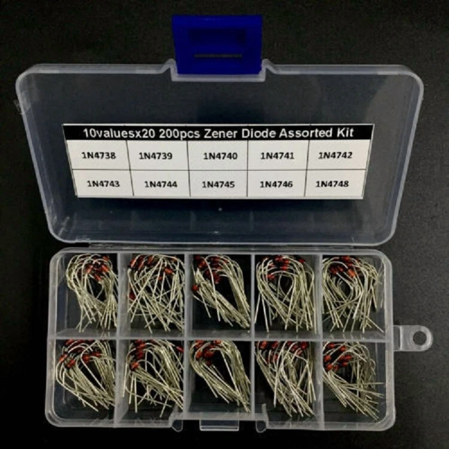 CIRCLE- 200Pcs/Box 8.2V~22V/1W 10*20 Values 1W Zener Diode Assorted Kit 1N4738~1N4748 L