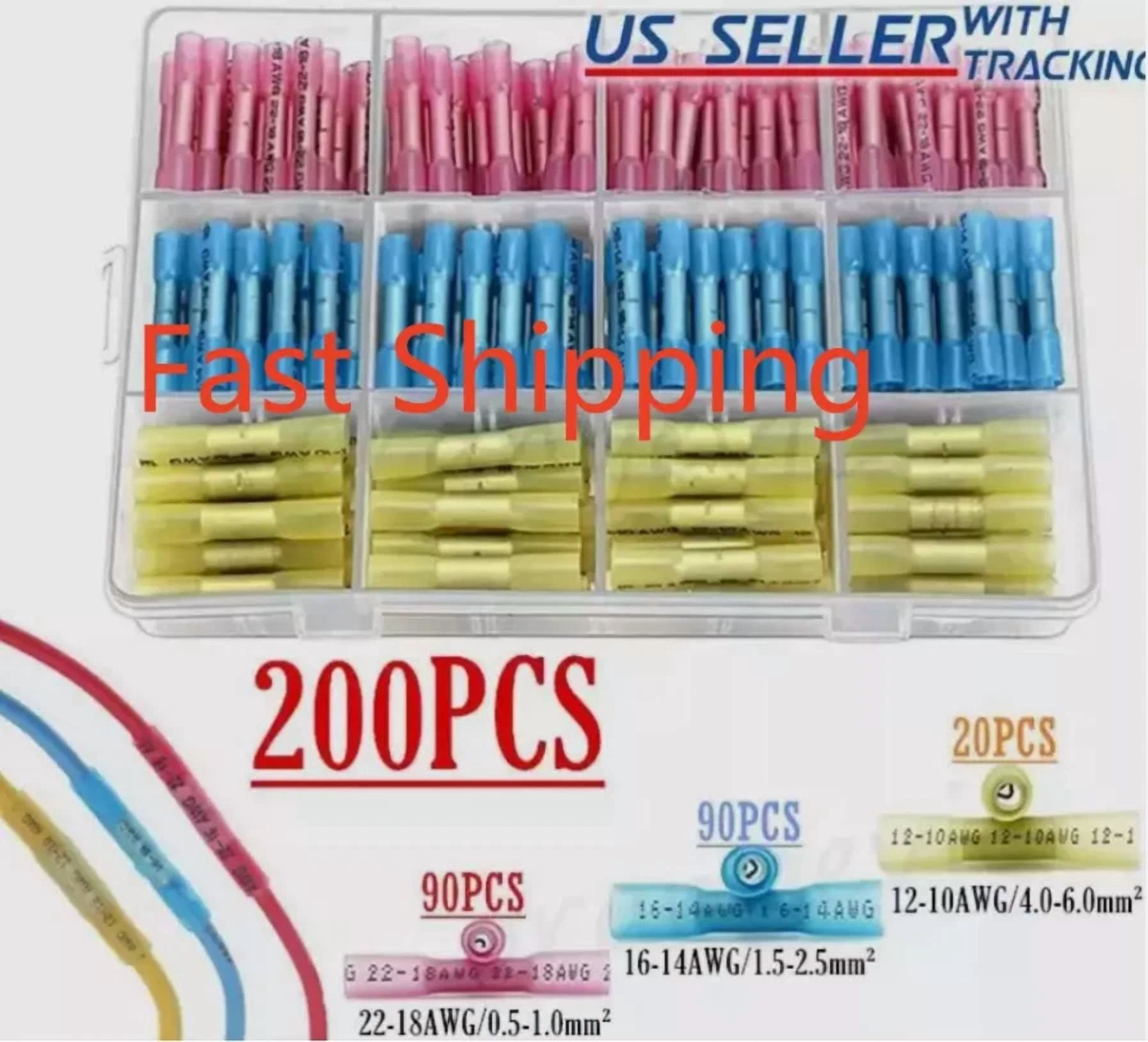 CIRCLE- 200X Assortment Heat Shrink Wire Connectors Electrical Terminals Crimp Seal Us