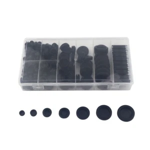 CIRCLE- 205Pcs Rubber Grommet Firewall Wire Gasket Solid Assortment Set 7 Assorted Sizes
