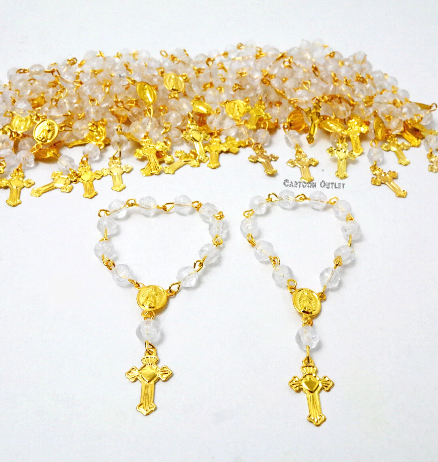 CIRCLE- 24 Baptism Mini Rosary Favors Communion Rosario Wedding Recuerdos Bautizo Boda