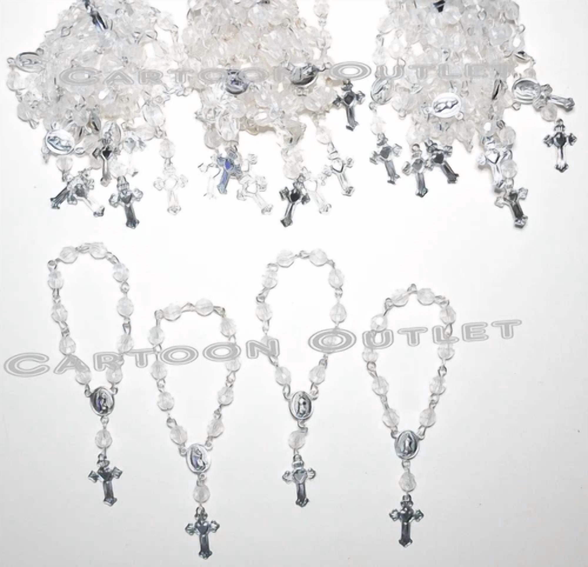 CIRCLE- 24 Pc Baptism Favors Mini Rosary Bautizo Rosario Comunion Wedding Recuerdos Boda