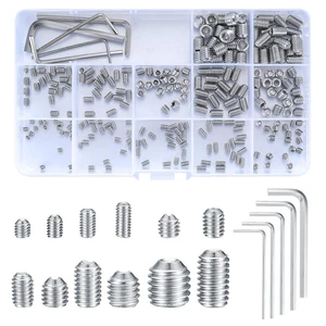 CIRCLE- 240 Pcs Set Screws Assortment Kit (M3, M4, M5, M6, M8) With Allen Keys