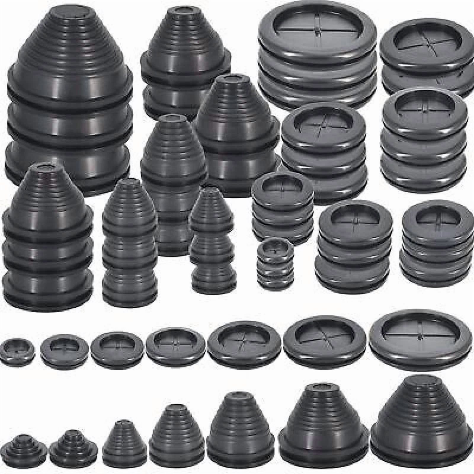 CIRCLE- 28 Pieces Closed Rubber Grommet Firewall Solid Closed Hole Plug Assortment Kit