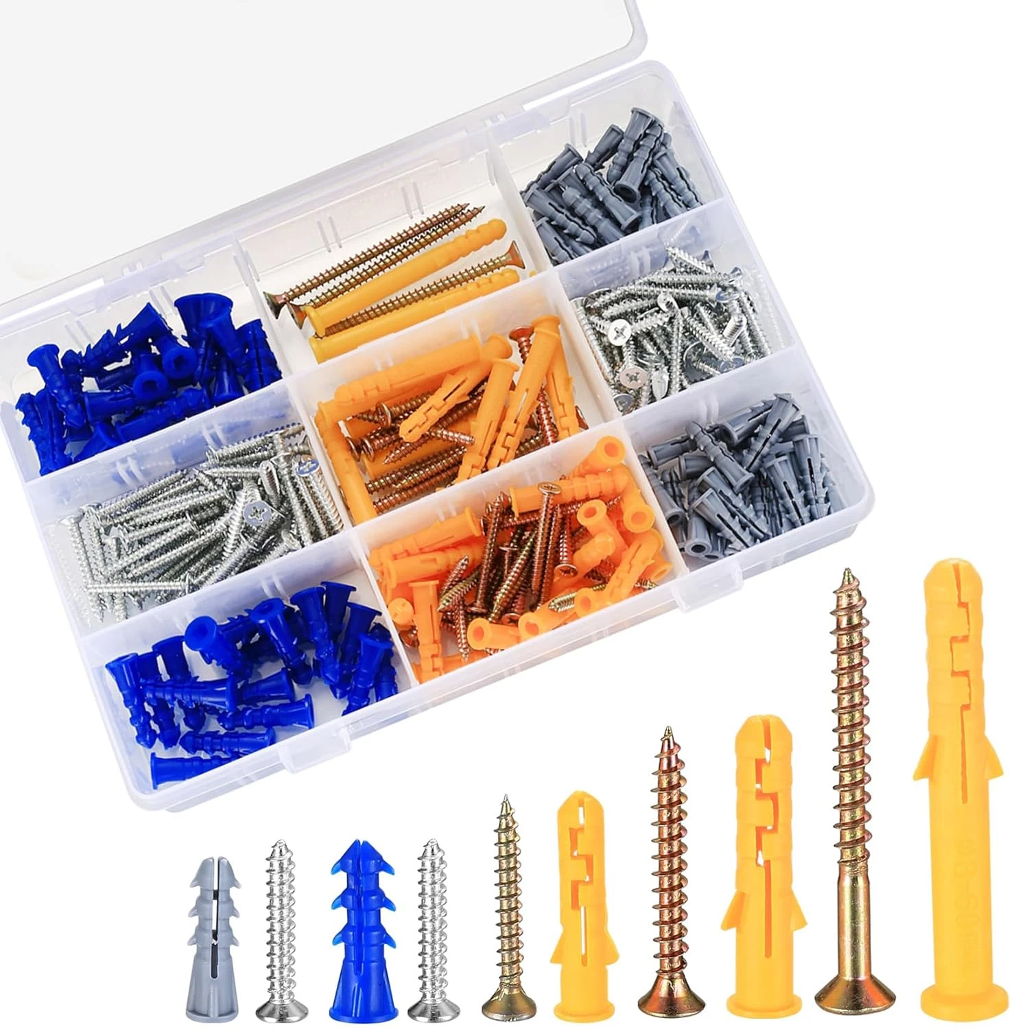 CIRCLE- ? 280Pcs Drywall Anchors And Screws Assortment Kit, 140 Plastic Wall Anchors And