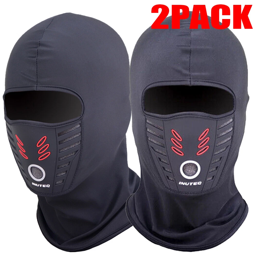 CIRCLE- 2Pack Mens Balaclava Ski Full Face Mask Uv Protection Motorcycle Hood Helmet Hat