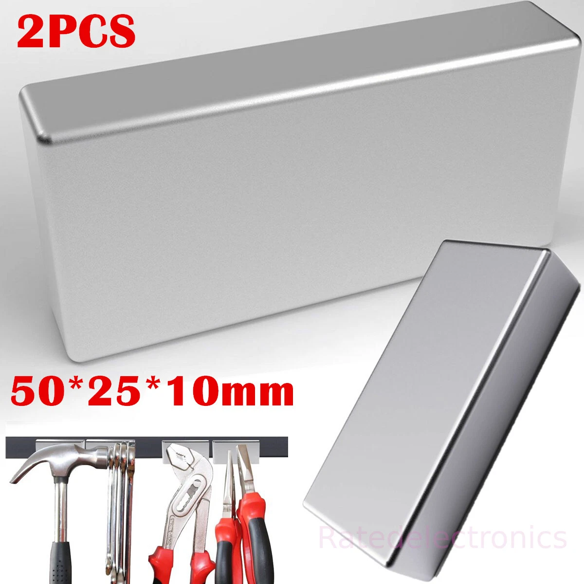 CIRCLE- 2Pc Big Block Magnets Super Strong Pull N52 Neodymium Large Magnetic Rare Earth