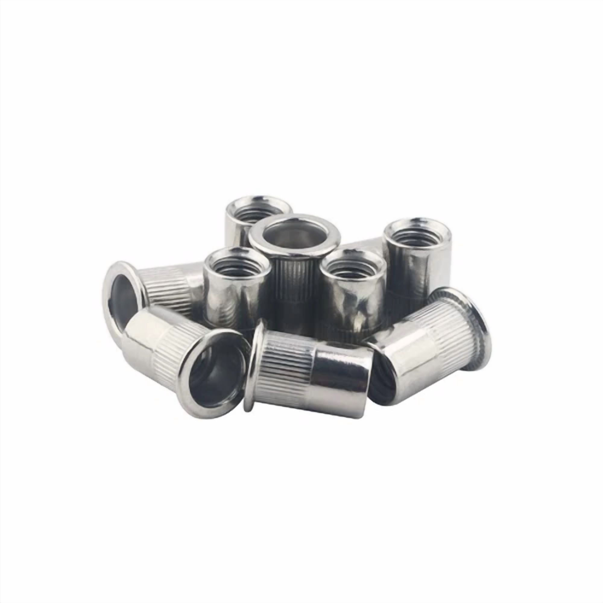 CIRCLE- 3/8''-16 Rivet Nuts, 30Pcs 304 Stainless Steel Flat Head Threaded Insert Nuts