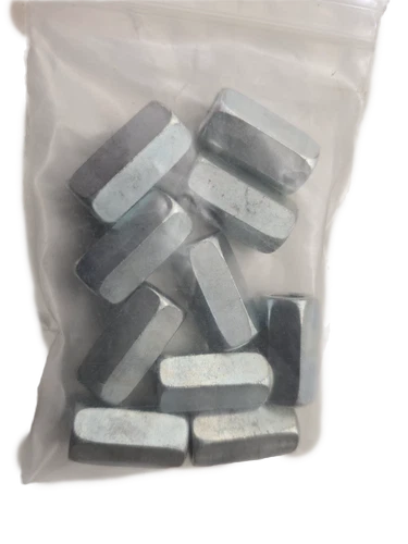 CIRCLE- 3/8"-16 X W-1/2" X L 1" Coarse Threaded Rod Coupling Nut Zinc 10-Pack
