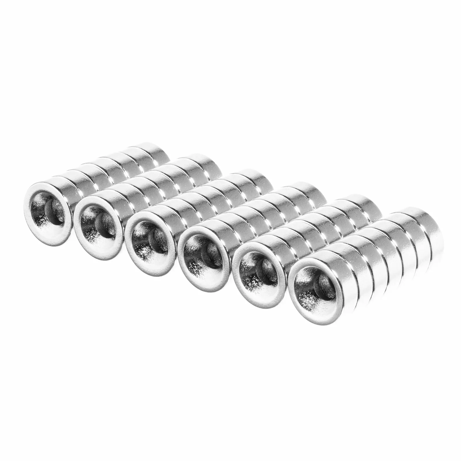 CIRCLE- 3/8 X 1/8 Inch Neodymium Rare Earth Countersunk Ring Magnets N42 (42 Pack)