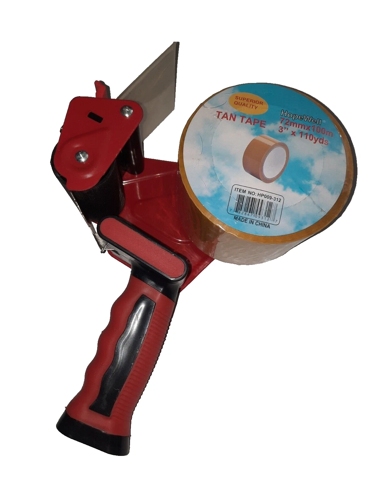 CIRCLE- 3" Inch Portable Packing Tape Gun Dispenser With One 110 Yds Tan Tape Roll