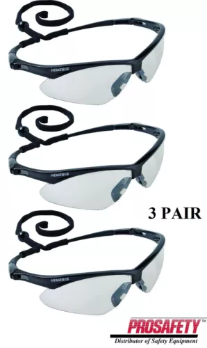 CIRCLE- 3- Nemesis 25676 Clear Safety Glasses Protective Shooting Work Eyewear Ansi Z87+
