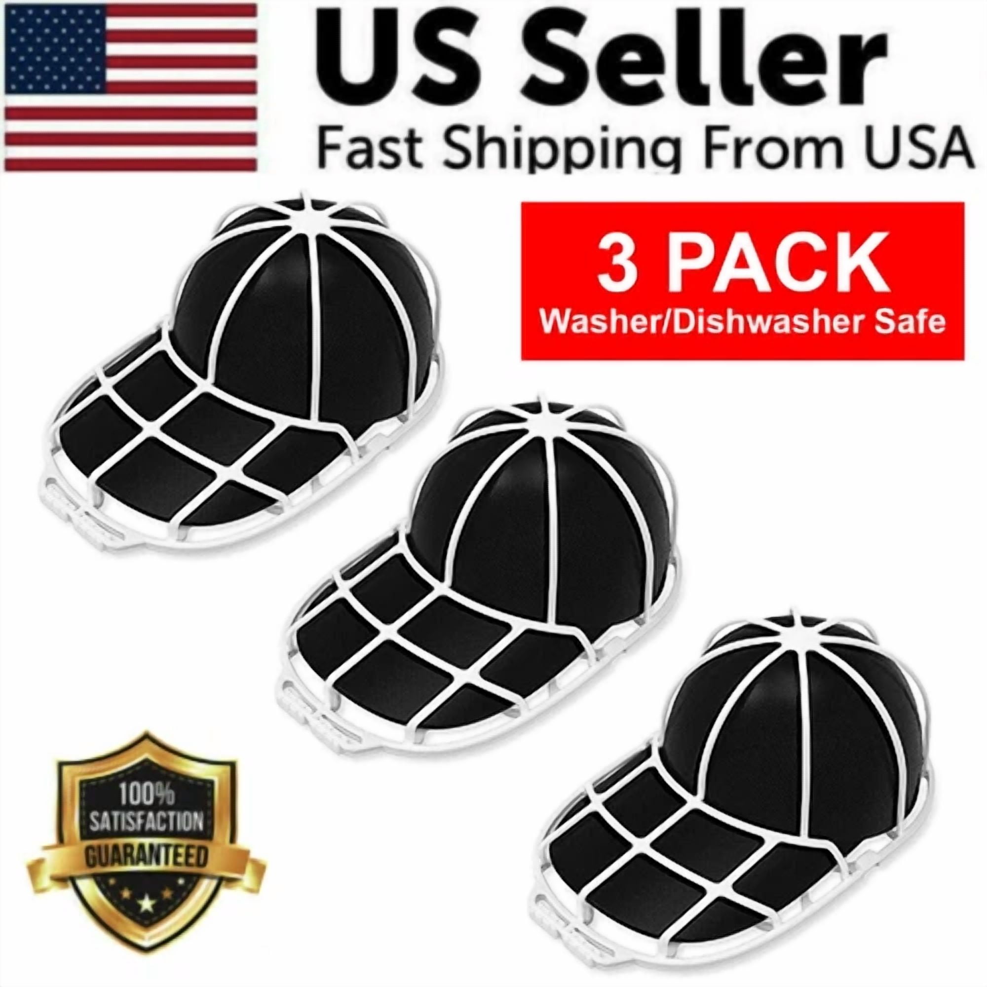 CIRCLE- 3 Pack Hat Washer Baseball Cap Cleaner Machine Washing Cage Holder Frame Net New