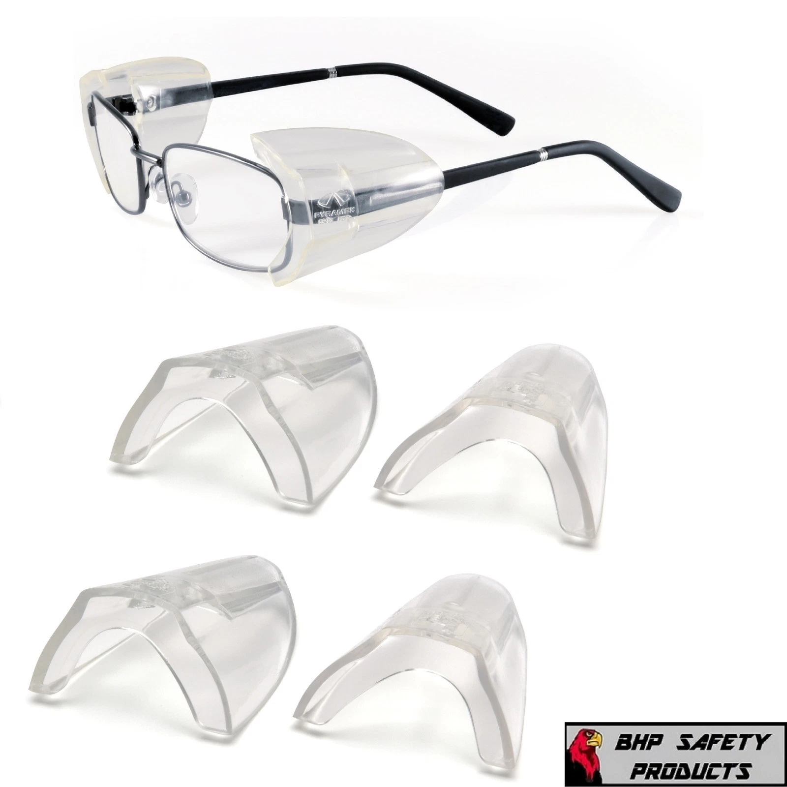 CIRCLE- 3 Pair Pyramex Ss100 Flexible Clear Side Shield For Safety Glasses Slip On Z87+