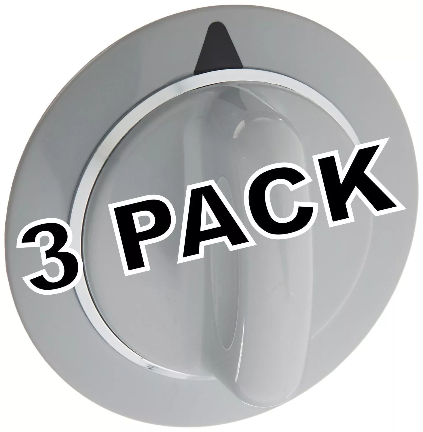CIRCLE- 3 Pk, Dryer Knob, Gray, For General Electric, Hotpoint Ap4980845, We1M964
