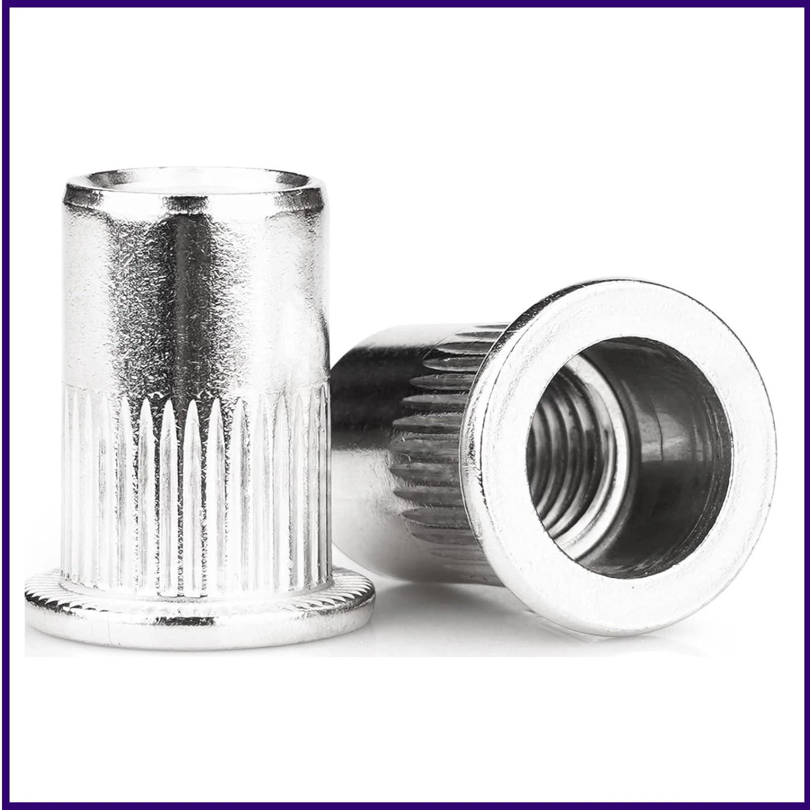 CIRCLE- 30 Pcs 3/8"-16 Rivet Nut, 304 Stainless Steel Flat Head Rivnut Threaded Insert