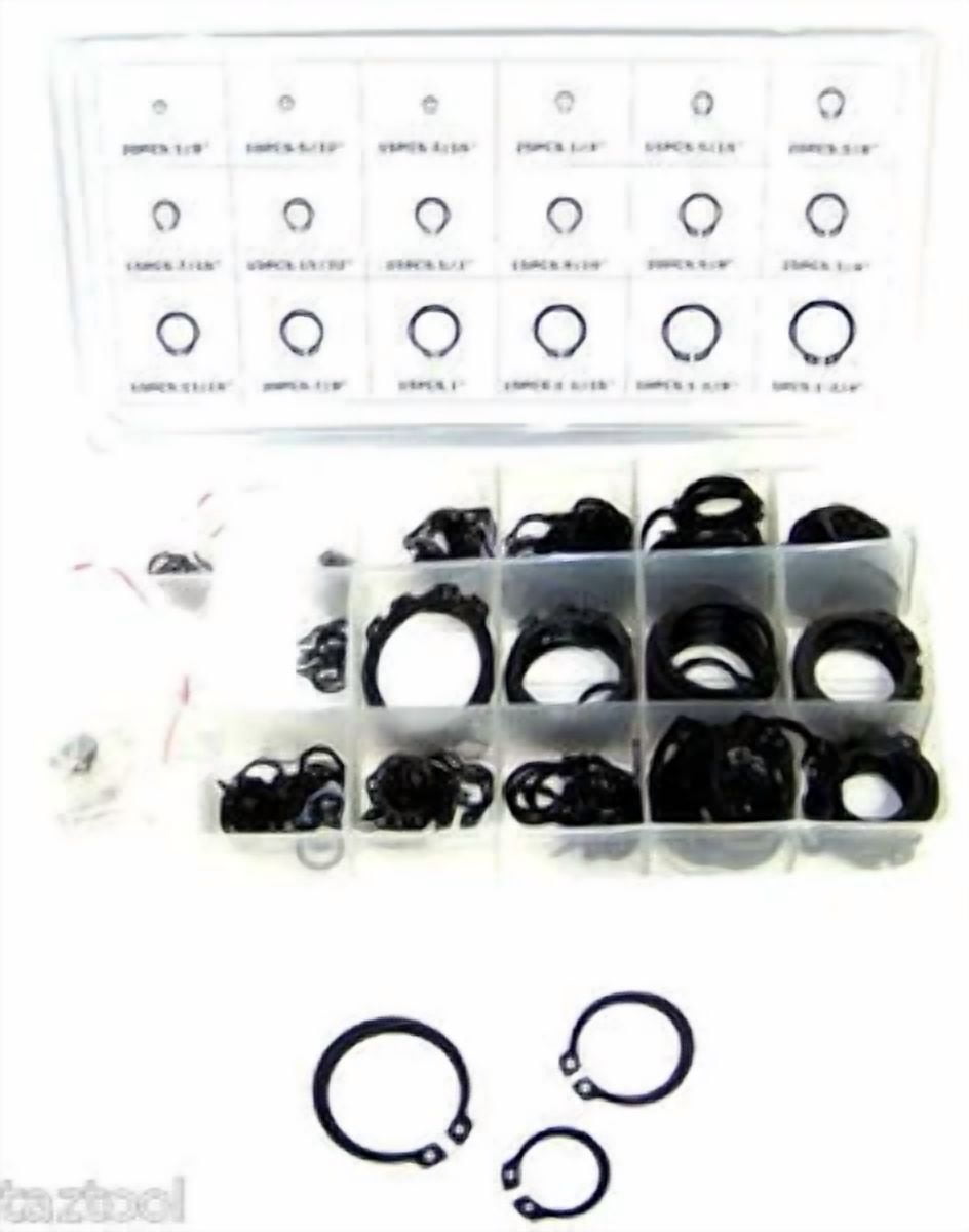 CIRCLE- 300 Pc Snap Ring Assortment Retaining Snap Hook Ring C Clips External Circlip