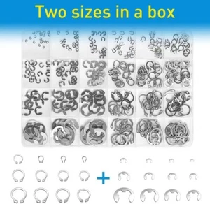 CIRCLE- 327Pcs Stainless Steel E-Clip C-Clips Circlip Kit Retaining Ring Assortment Set