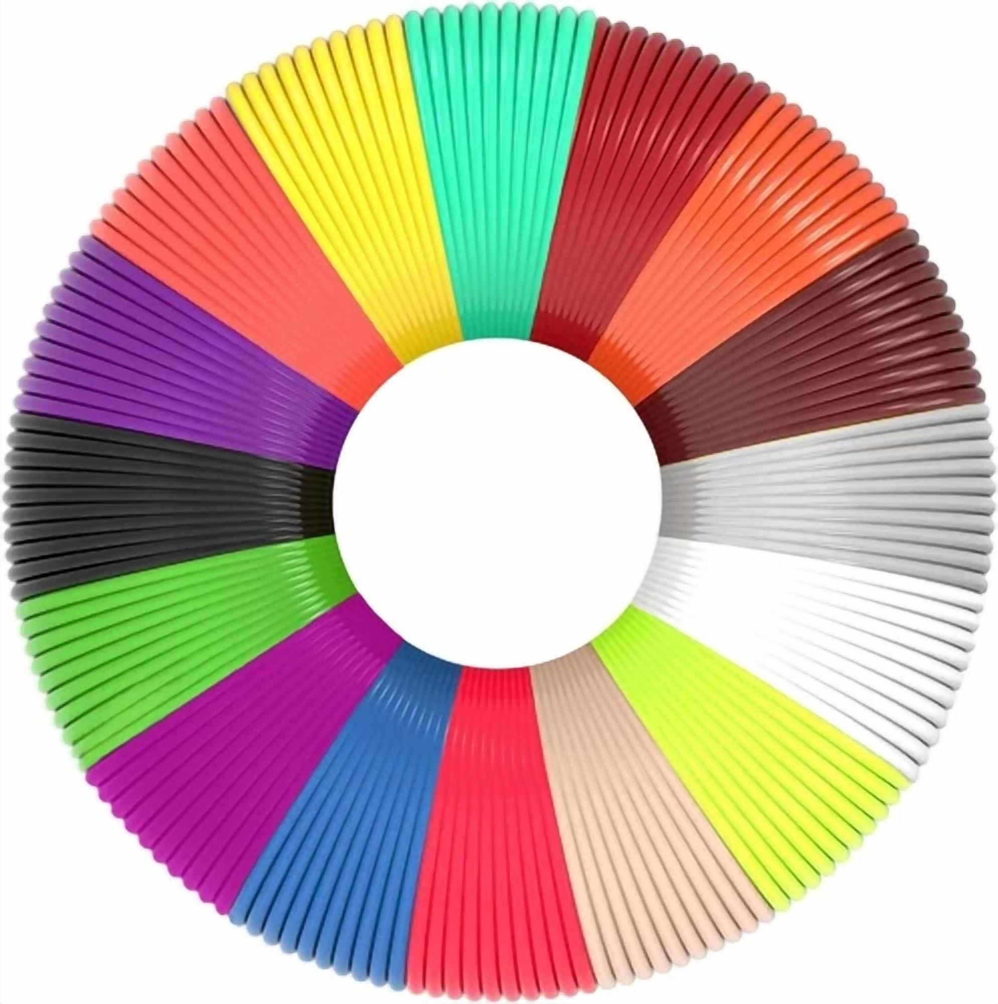 CIRCLE- 3D Pen Filament Refills, Random 15 Colors 1.75Mm Pla 3D Pencil Printing Threads,