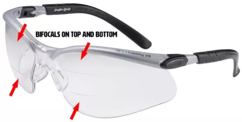 CIRCLE- 3M 11459 +2.5 Clear Anti Fog Bifocal Readers Protective Safety Glasses Ansi Z87+