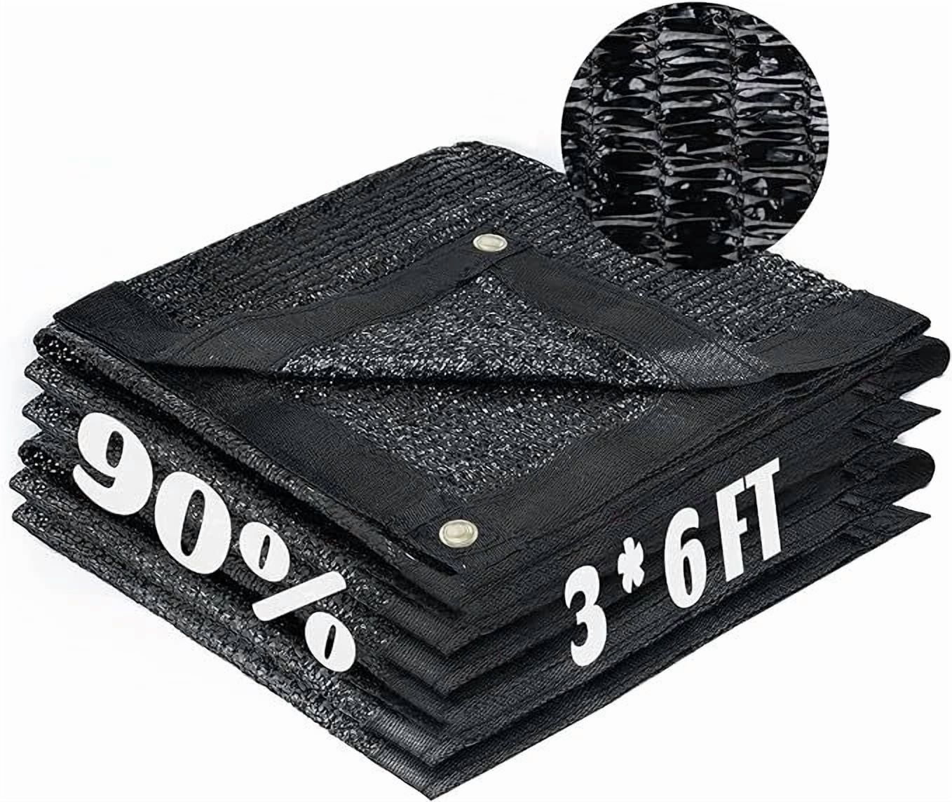 CIRCLE- 3X6Ft 90% Black Garden Shade Cloth, Sun Shade Cover Net Mesh Tarp With Grommets