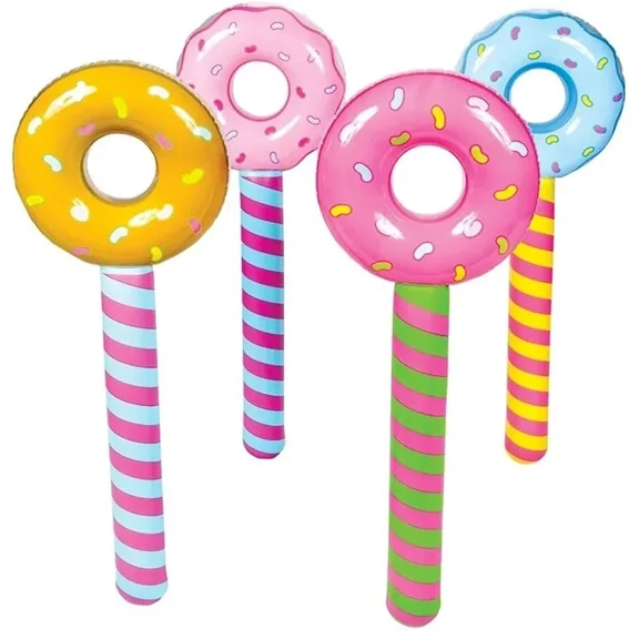 CIRCLE- (4) Jumbo ~ Inflatable Donut Lollipop Wonka Candyland Pool Float Party Toys New